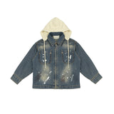 Yes London Kids Giacca Denim con Cappuccio Beige per Bambini