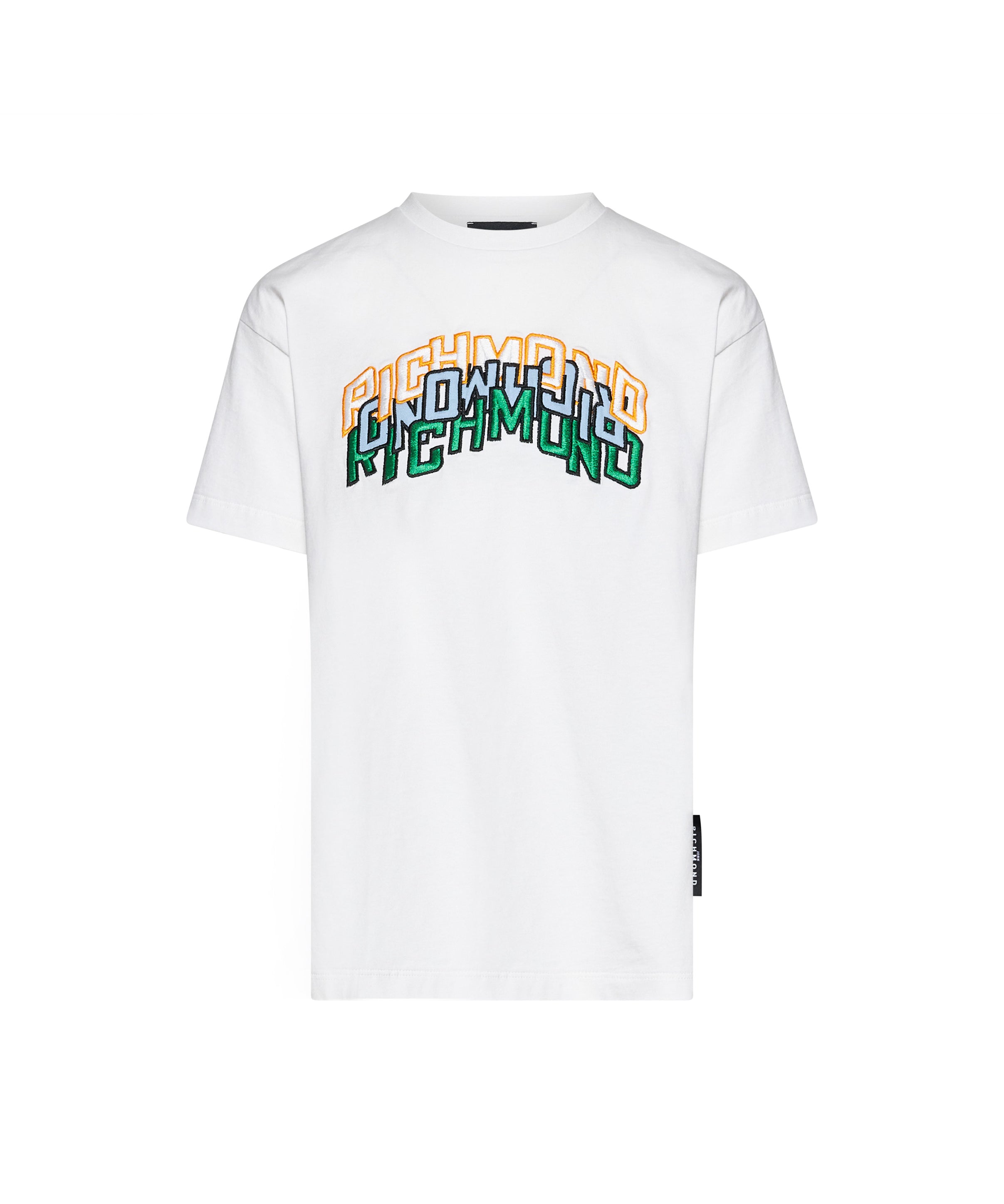 John Richmond Kids T-Shirt Bianco con Ricamo per Bambini