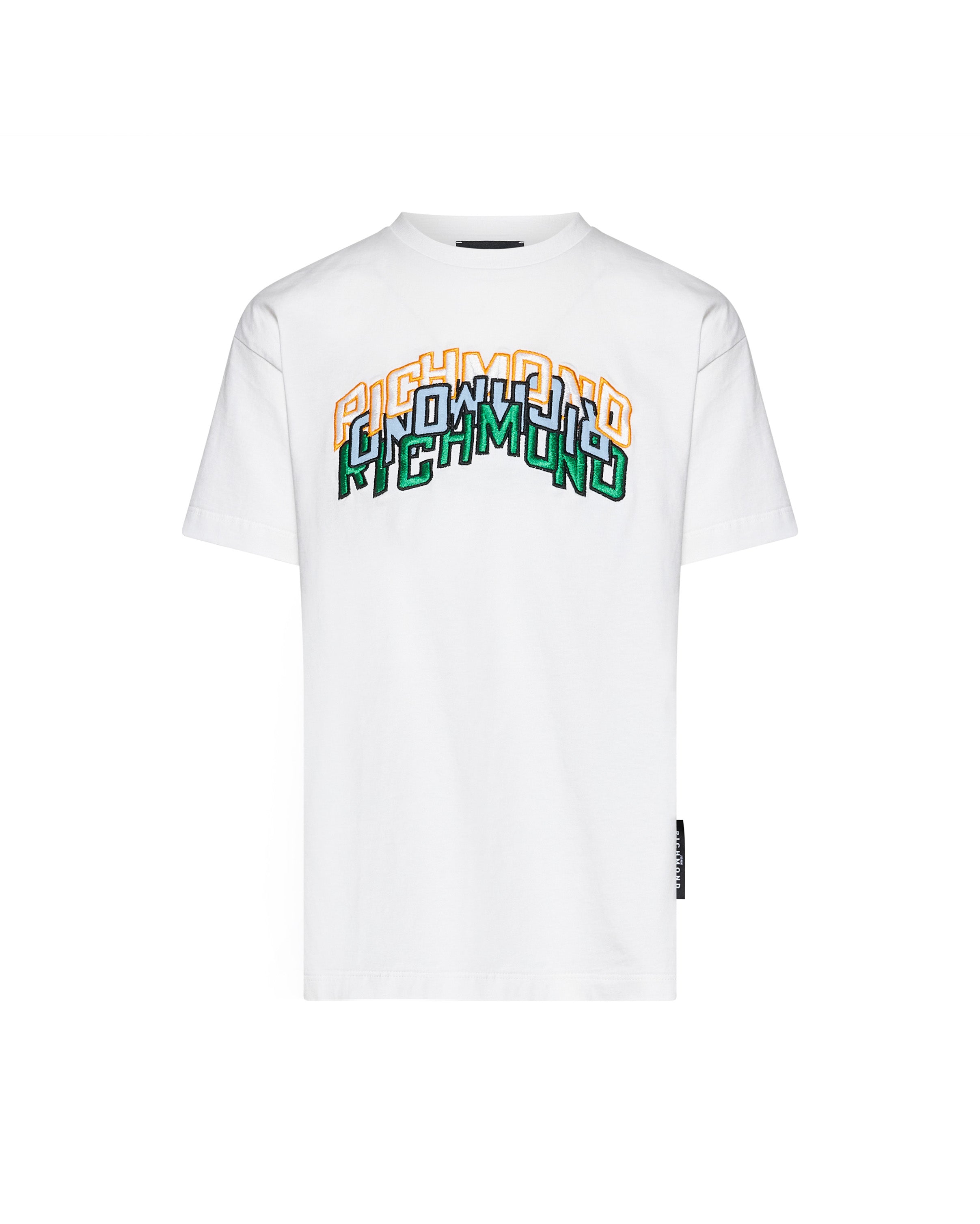 John Richmond Kids T-Shirt Bianco con Ricamo per Bambini