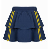 MSGM Kids Gonna Blu Scuro con Strisce Giallo con Logo per Bambine