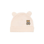 Moschino Kids Cappello Beige con Applicazione Teddy Bear per Neonati