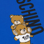 Moschino Kids Felpa Blu con Logo Teddy Bear per Bambini (dettaglio)