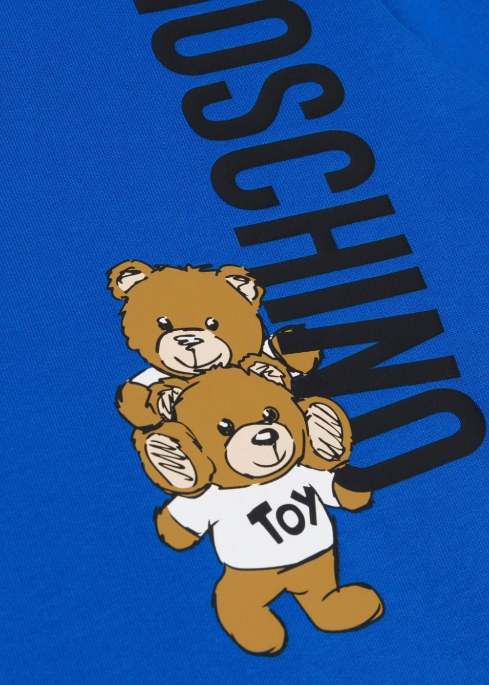 Moschino Kids Felpa Blu con Logo Teddy Bear per Bambini (dettaglio)