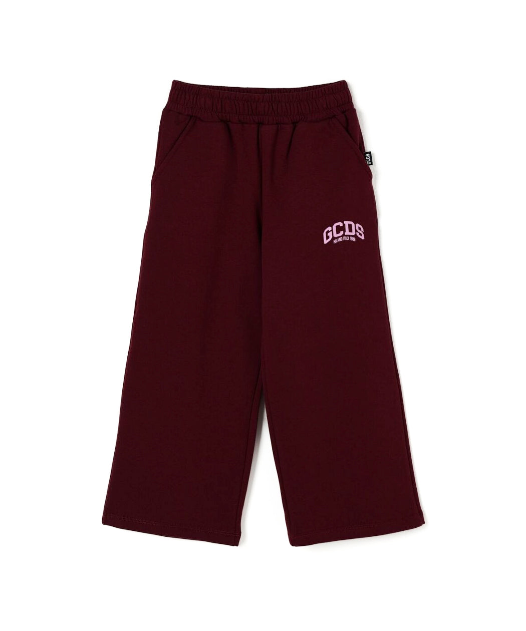 GCDS Kids Pantaloni in Felpa Bordeaux con Logo per Bambine