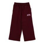 GCDS Kids Pantaloni in Felpa Bordeaux con Logo per Bambine