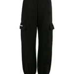 Palm Angels Kids Cargo Nero con Logo Bianco per Bambini