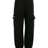 Palm Angels Kids Cargo Nero con Logo Bianco per Bambini