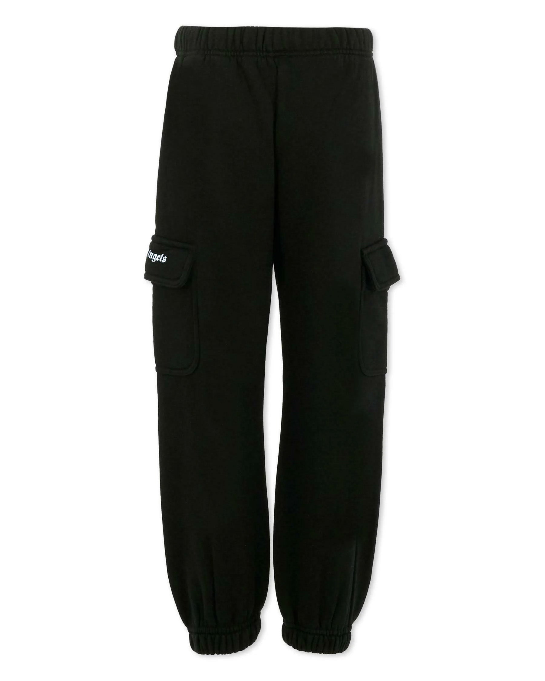 Palm Angels Kids Cargo Nero con Logo Bianco per Bambini