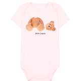Palm Angels Kids Tripack Body Rosa Grigio e Cocco Stampa Teddy per Neonate