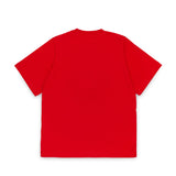 Dquared2 Kids T-shirt Rossa  con Stampa Logo Foglia a Contrasto Nera per Bambini