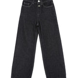 Elisabetta Franchi La Mia Bambina Pantalone in Denim Scuro con Logo per Bambine