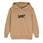 Barrow Kids Felpa con Cappuccio Beige con Stampa per Bambini