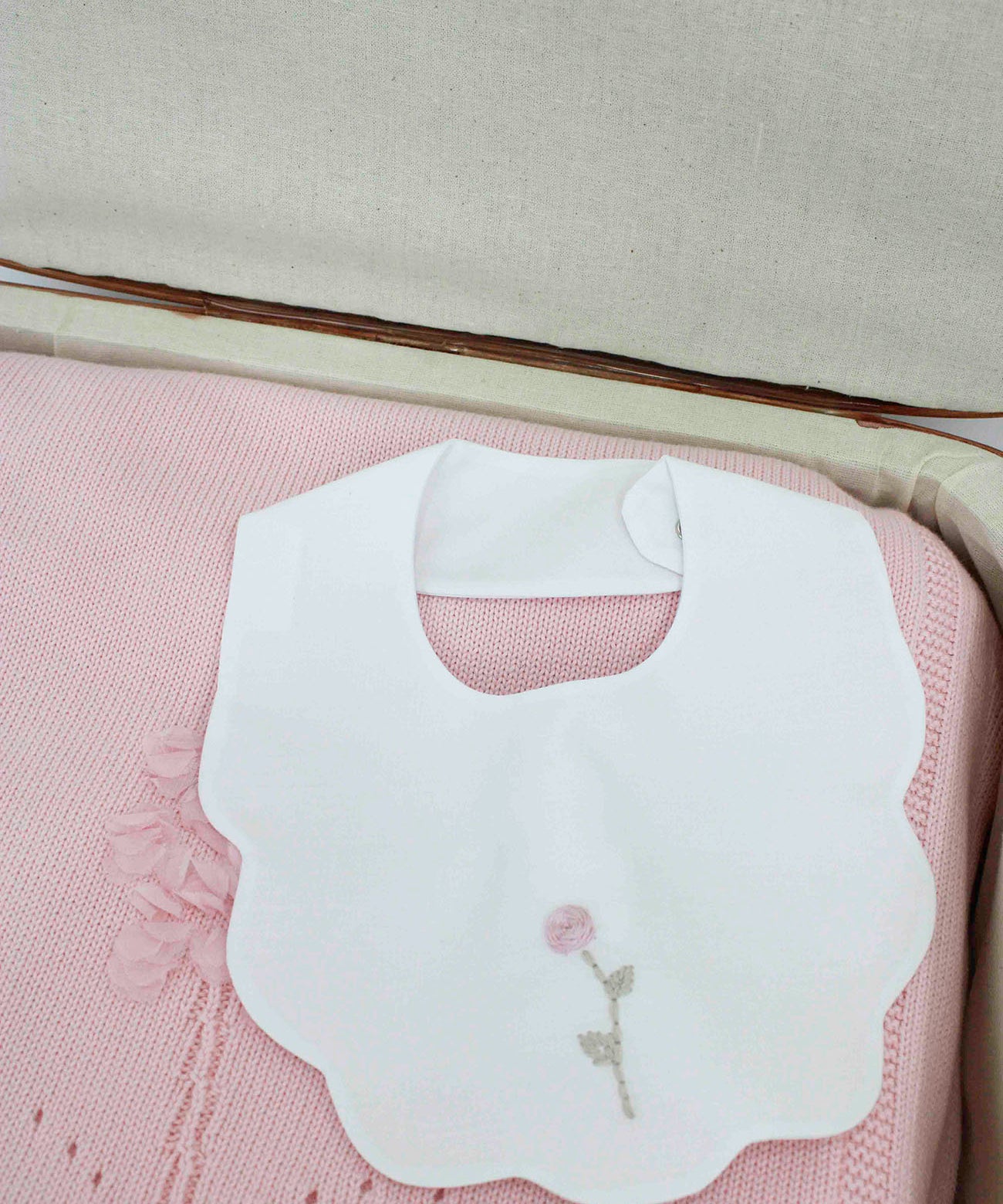 Le Coconne Bavetta Bianca per Neonate 