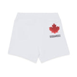 Dsquared2 Kids Bermuda Bianco con Stampa Logo per Neonati