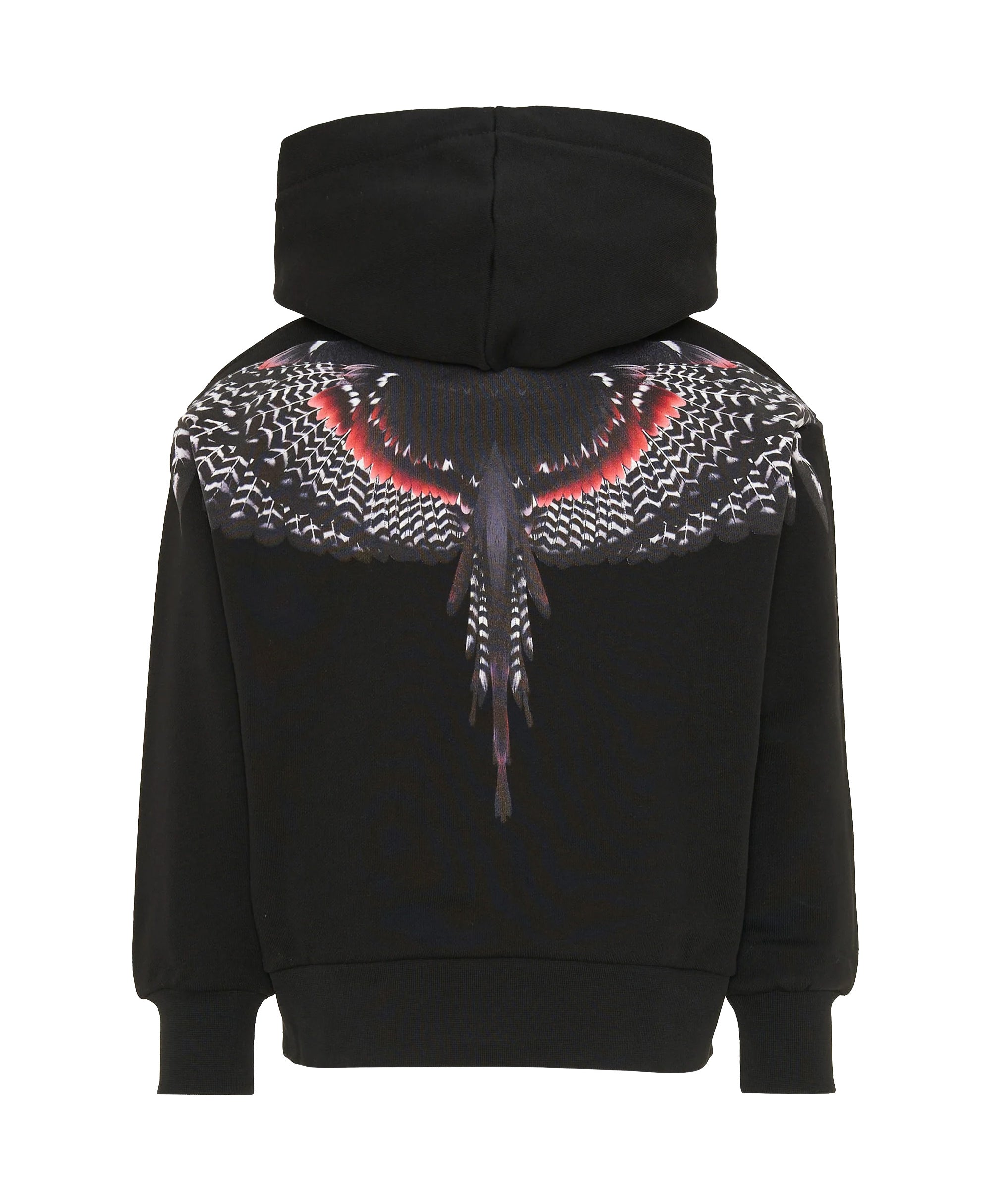 Marcelo Burlon County of Milan Kids Felpa Nero con Stampa Ali sul Retro per Bambini
