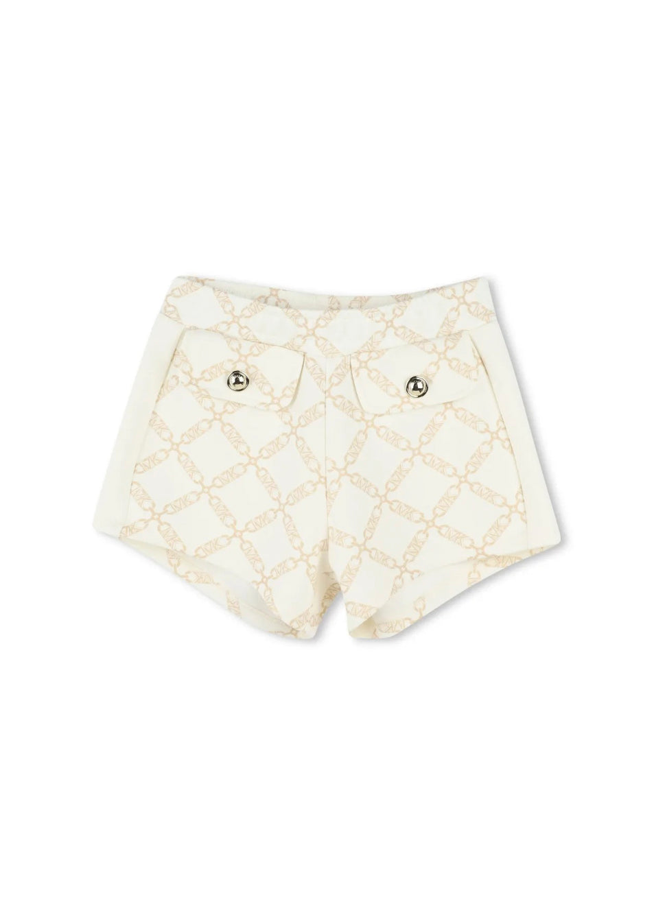 Michael Kors Kids Shorts Ecrù Logo All Over per Bambine