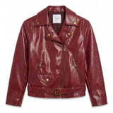 Pinko Kids Giubbino in Pelle Rubino per Bambine