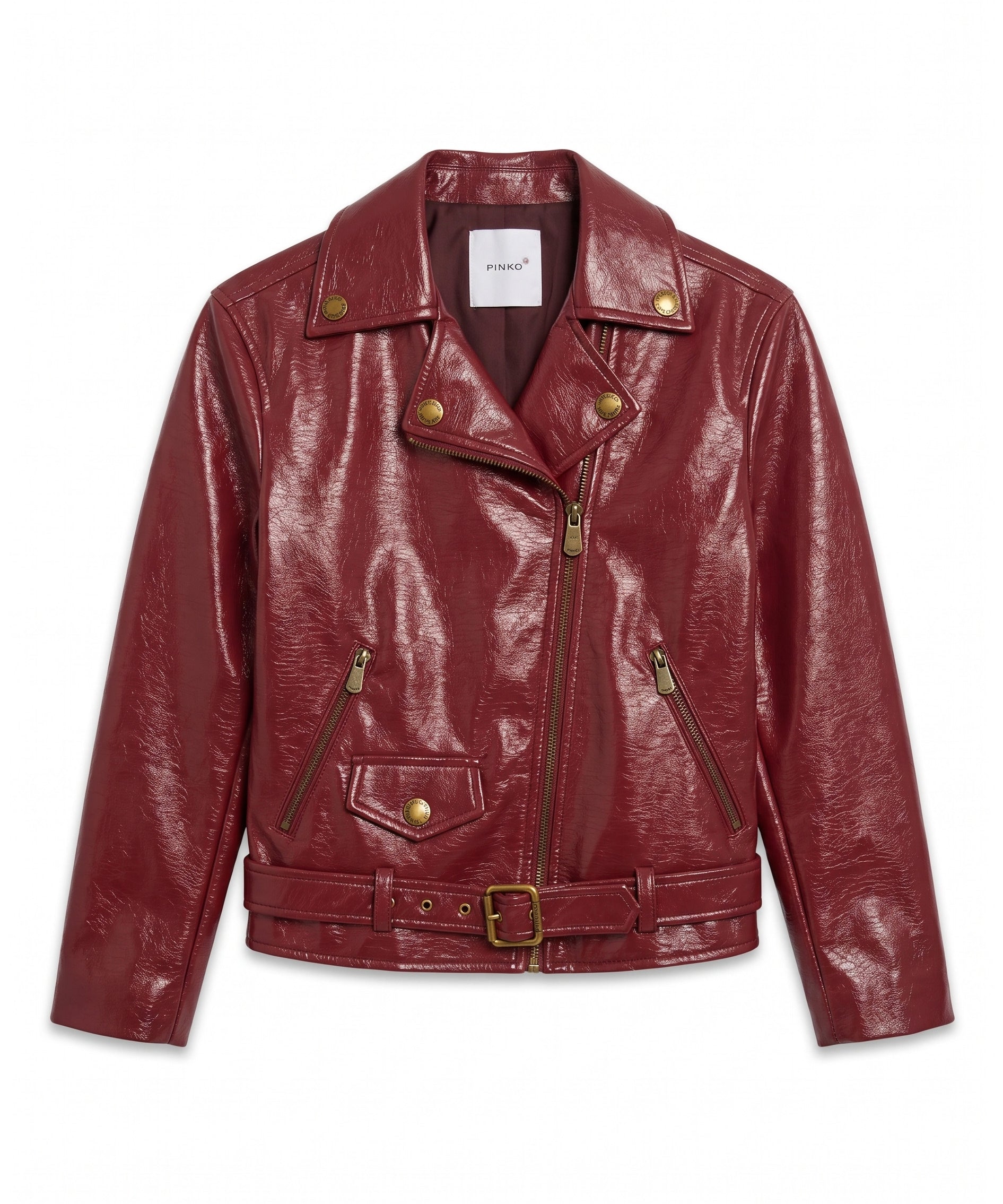 Pinko Kids Giubbino in Pelle Rubino per Bambine
