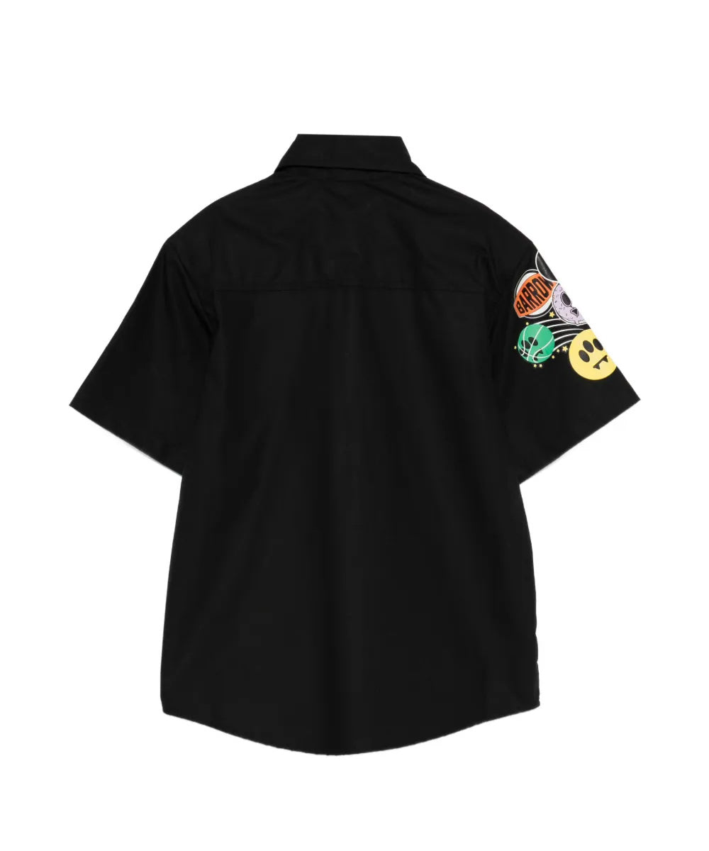 Barrow Kids Camicia Nera con Ricami Unisex