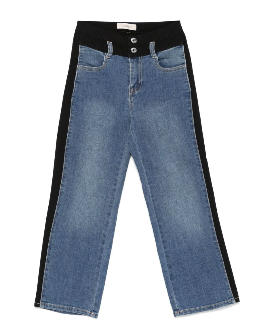 Twinset Kids Jeans Denim con Inserti per Bambine