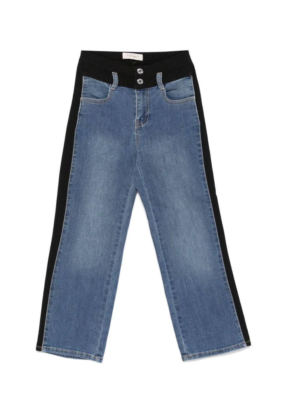 Twinset Kids Jeans Denim con Inserti per Bambine