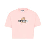 Moschino Kids T-Shirt Crop Rosa con Teddy Bear per Bambina