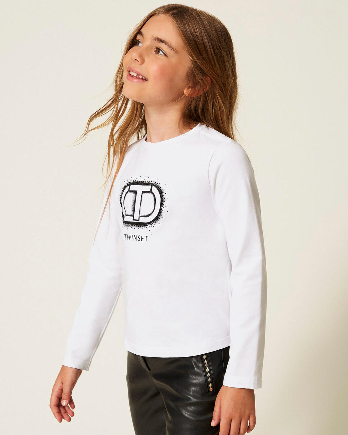 Twinset Kids T-Shirt Maniche Lunghe Bianca per Bambine
