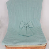 Marlu coperta acquamarina con fiocco per neonate