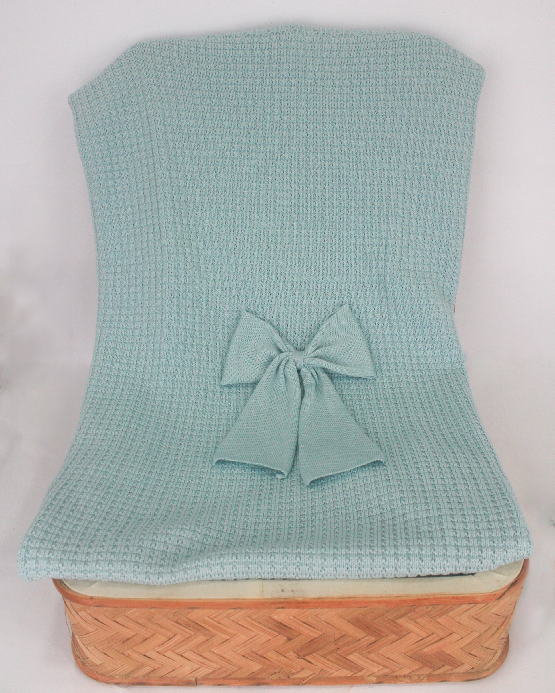 Marlu coperta acquamarina con fiocco per neonate