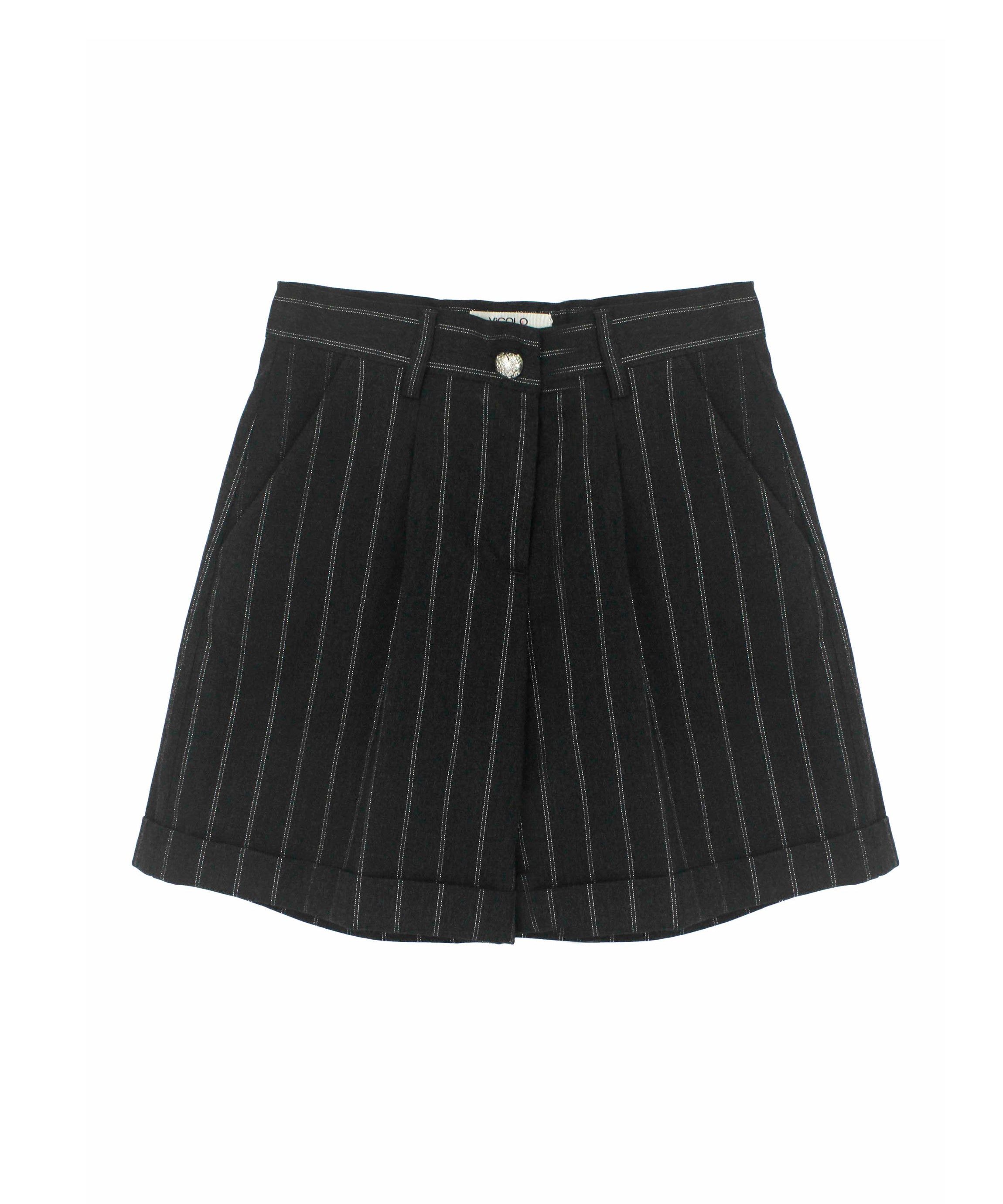 Vicolo Kids Shorts Grigi Gessati per Bambine