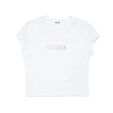 MSGM Kids T-shirt Bianca con Ricamo Logo per Bambine