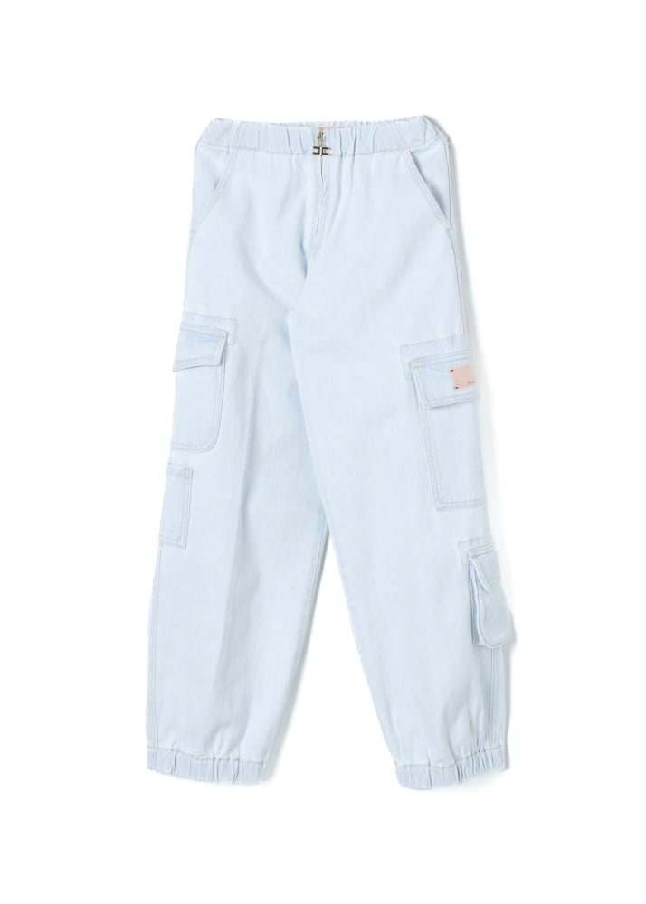 Elisabetta Franchi La Mia Bambina Jeans Denim Chiaro con Tasconi per Bambine