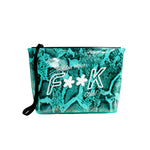 F**K Kids Pochette Fantasia Azzurro con Logo per Bambine