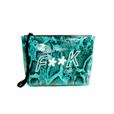 F**K Kids Pochette Fantasia Azzurro con Logo per Bambine