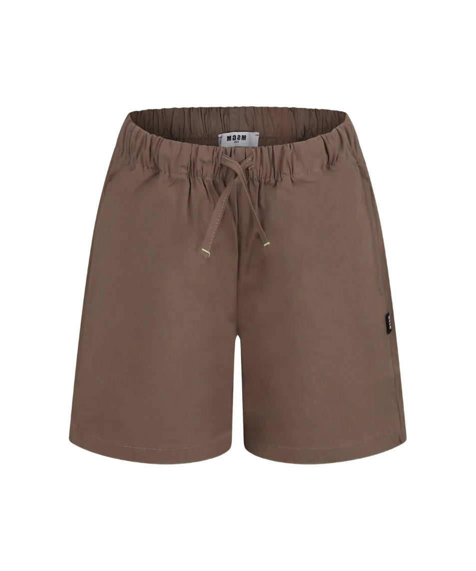 MSGM Kids Bermuda Parachute Marrone per Bambini (fronte)