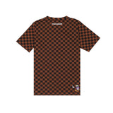 Sprayground Kids T-Shirt Marrone a Scacchi con Stampa Logo per Bambini