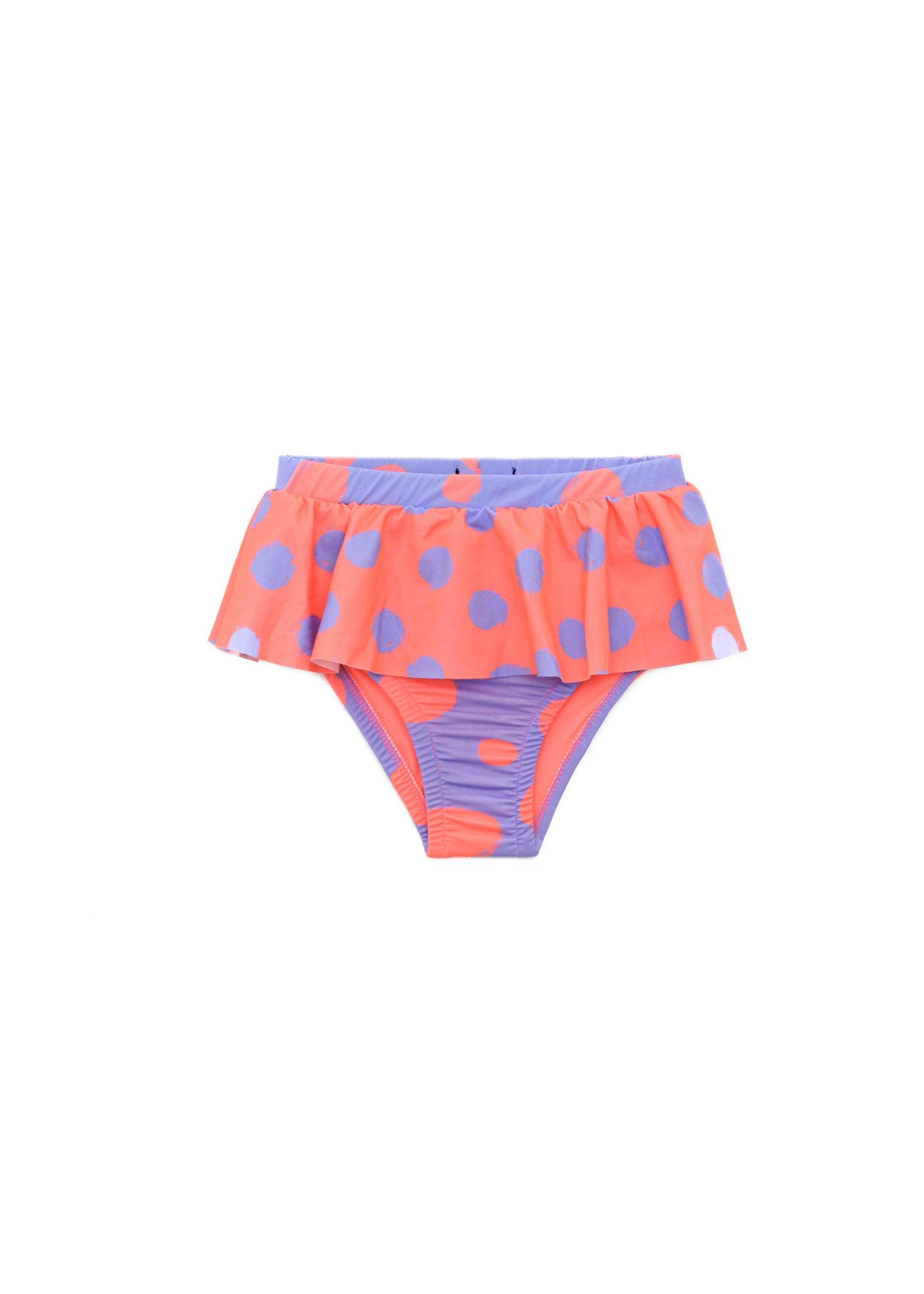 EffeK Purple/Peach Polka Dot Pattern Swimsuit for Baby Girls