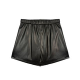 Twinset Kids Short Effetto Pelle Nera per Bambine