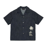 N°21 Kids Camicia Jeans con Stampa Palm Tree per Bambini