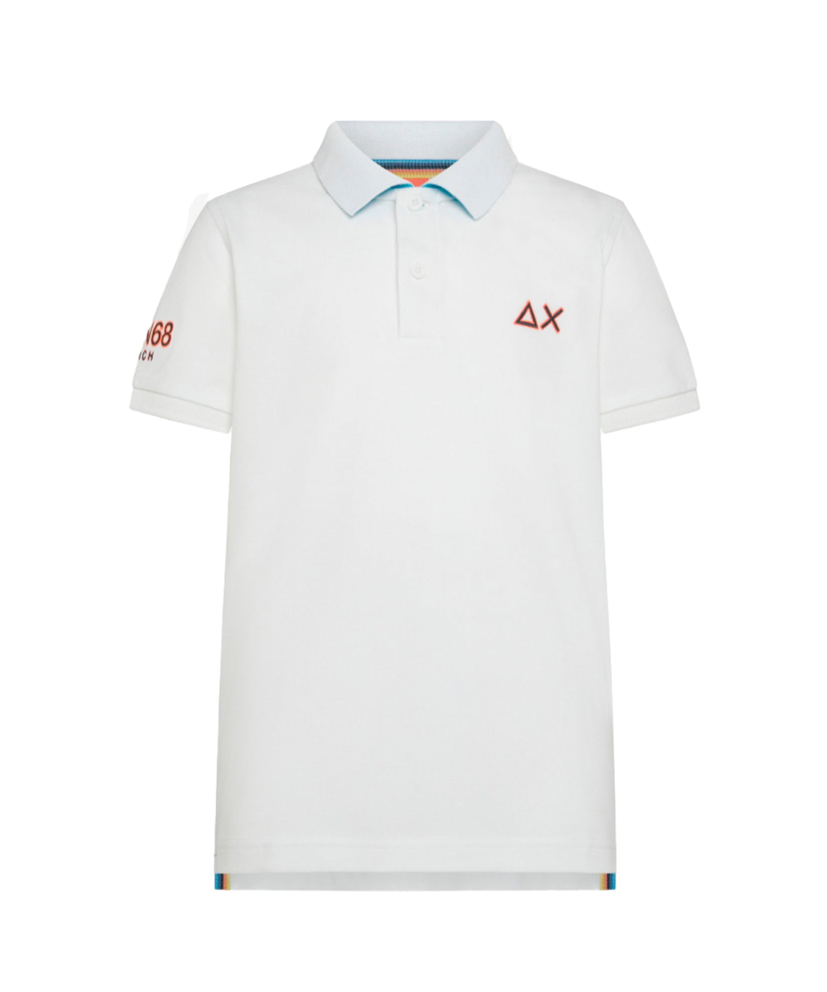 Sun68 Kids Polo Bianca con Logo per Bambini (fronte)