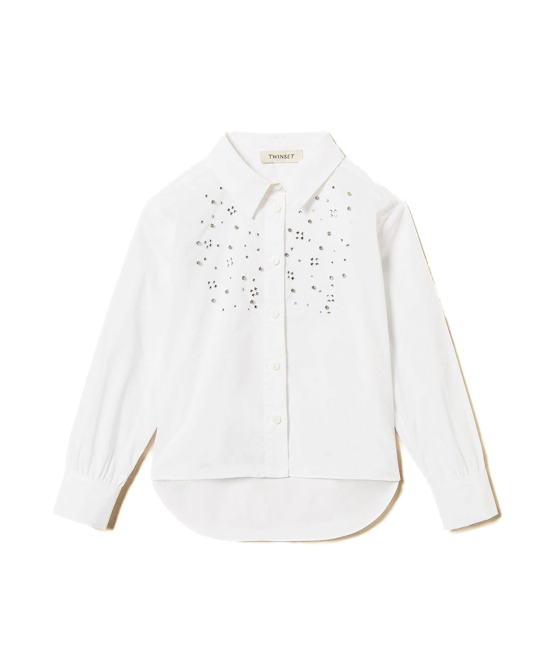 Twinset Kids Camicia Bianca con Strass per Bambine