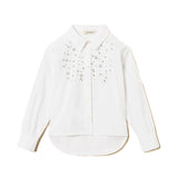 Twinset Kids Camicia Bianca con Strass per Bambine