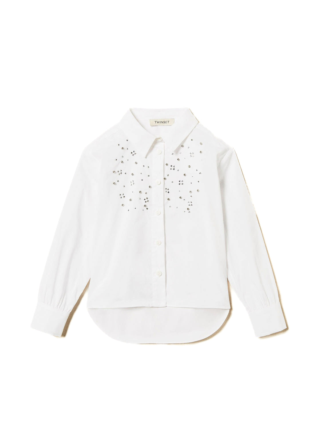 Twinset Kids Camicia Bianca con Strass per Bambine