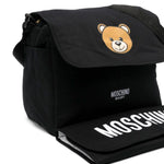 Moschino Kids Borsa Mamma Nera Teddy Bear con Fasciatoio per Neonati