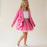 A'lapage Girls' Fuchsia Gored Skirt with Tulle