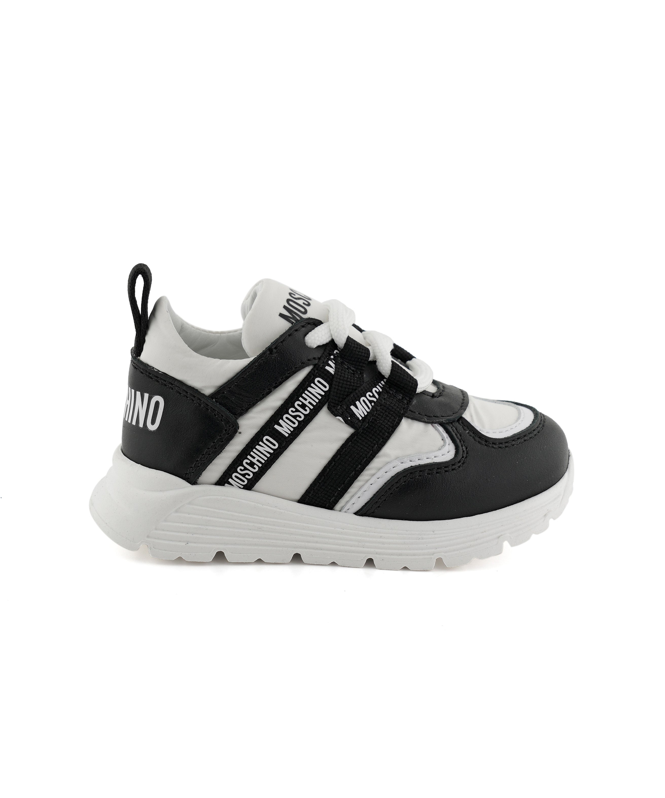 Moschino Kids Scarpette Bianco Nero per Bambini