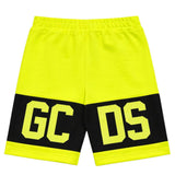 GCDS Bermuda Giallo/Nero con Banda Logo per Bambini