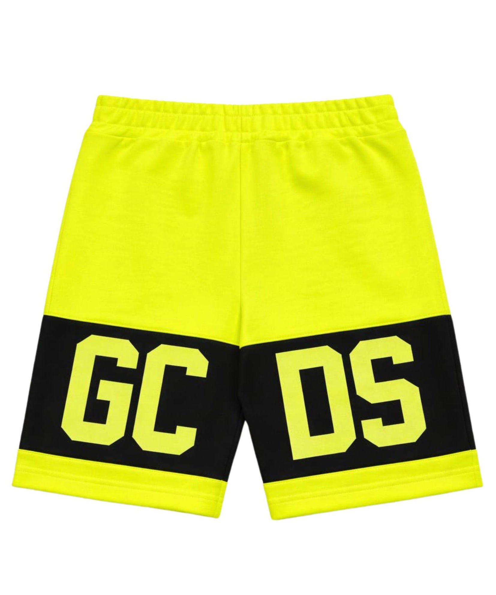 GCDS Bermuda Giallo/Nero con Banda Logo per Bambini