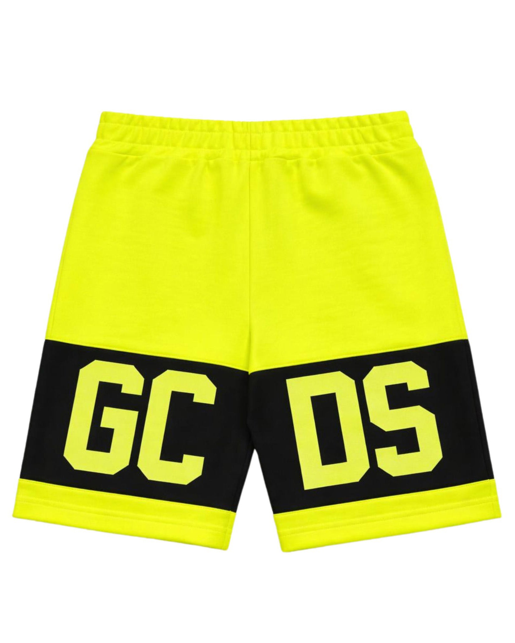 GCDS Bermuda Giallo/Nero con Banda Logo per Bambini
