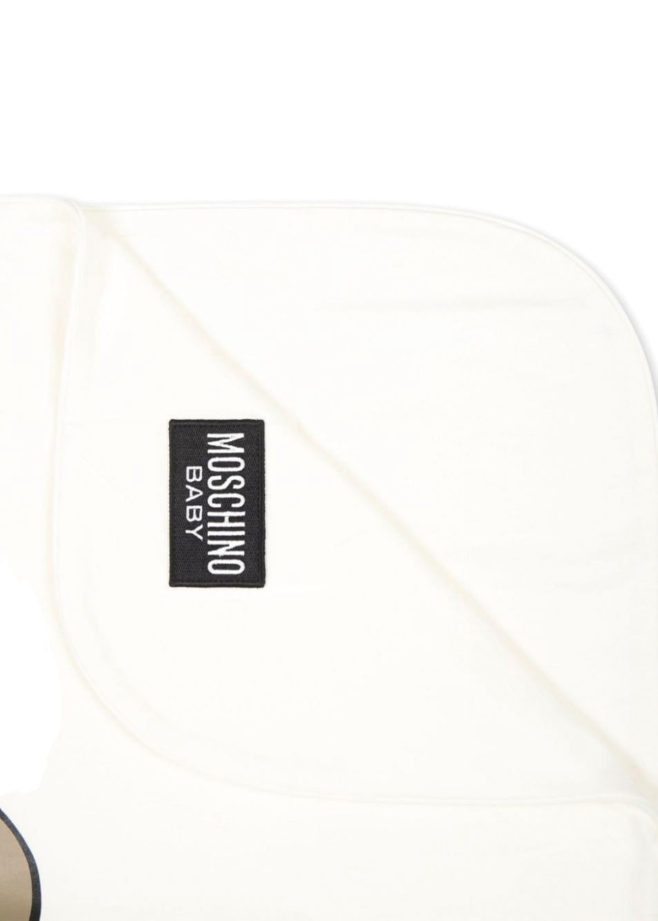 Moschino Kids Coperta Panna con Teddy Bear per Neonati